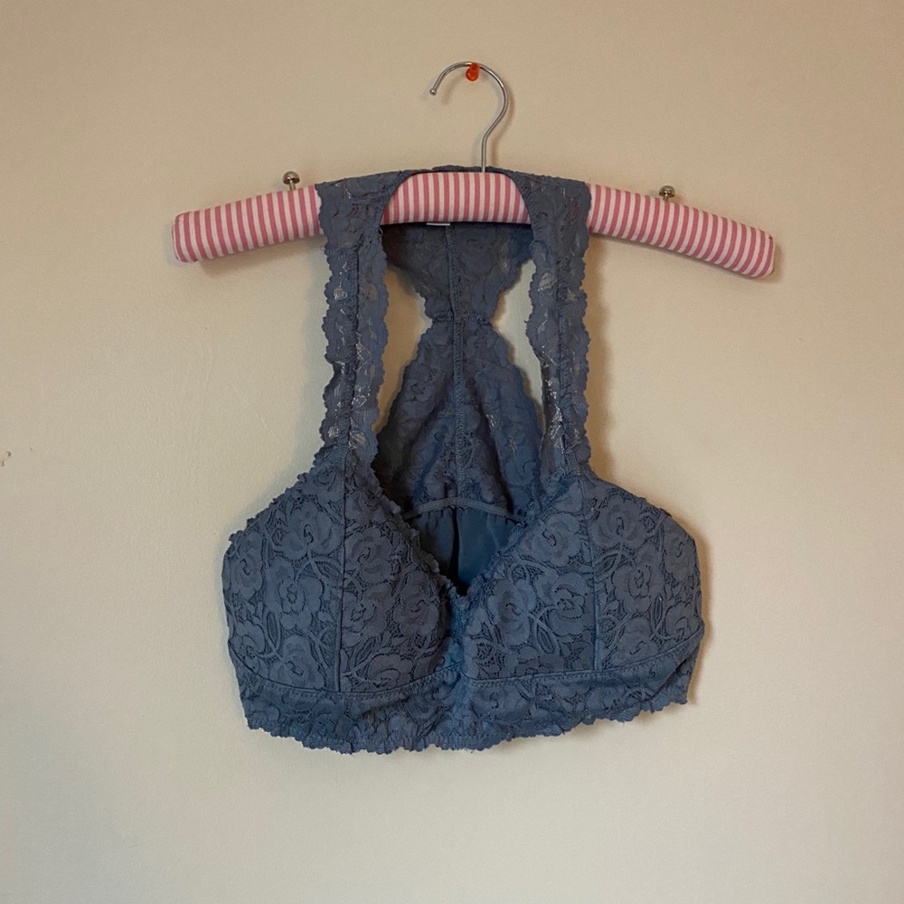 blue lace bralette